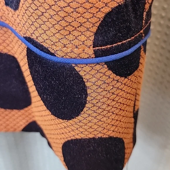 Anthropologie MAEVE ROKIN Orange Blue Dot Dress with Pockets Size 0 - Picture 5 of 8